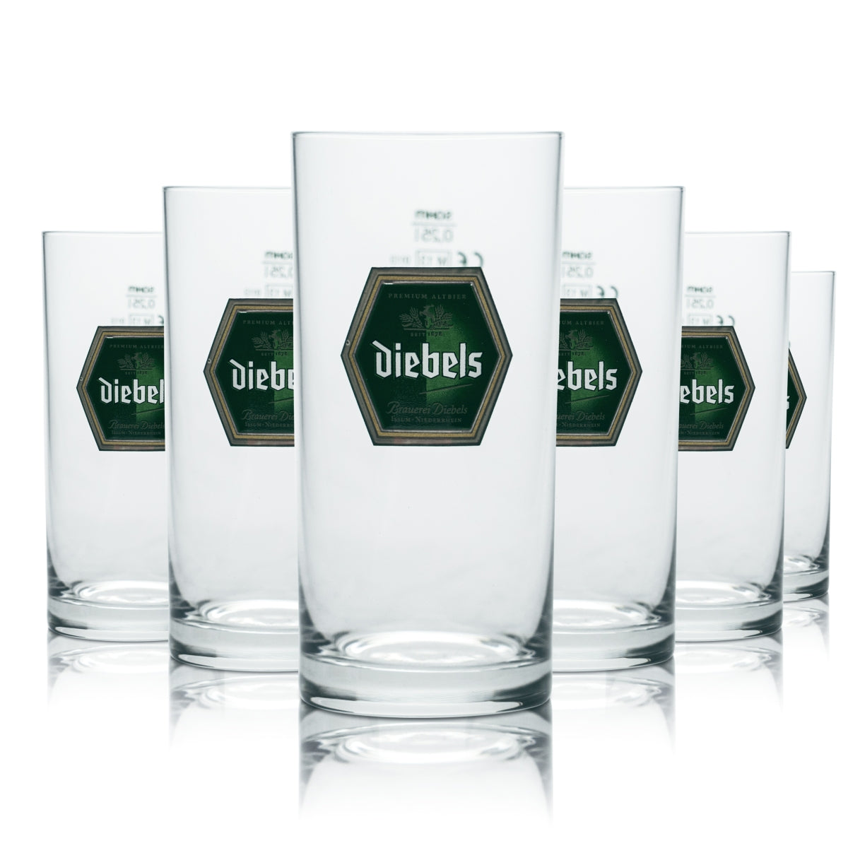 12x Diebels Glas 0,25l Alt Bier Becher Stange Gläser Brauerei Gastro Geeicht