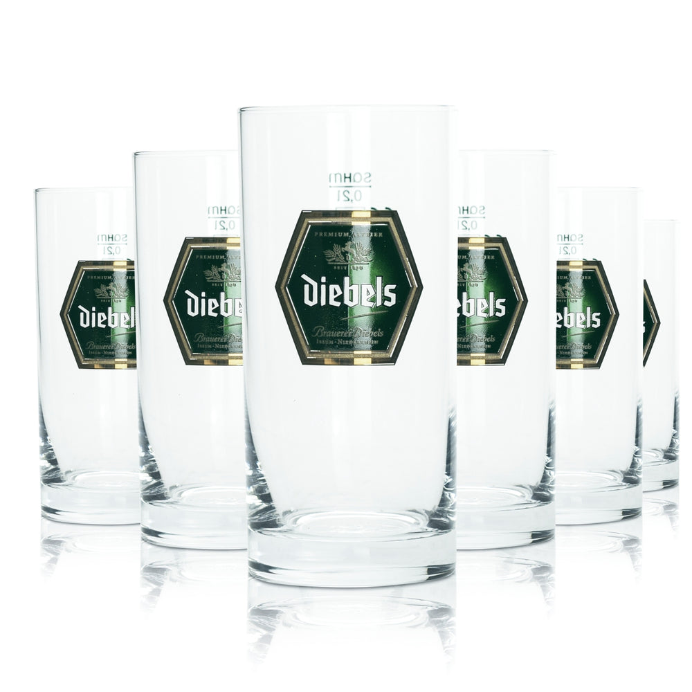 12x Diebels Glas 0,2l Altbier Becher Stange Pils Gläser Gastro Kneipe Brauerei