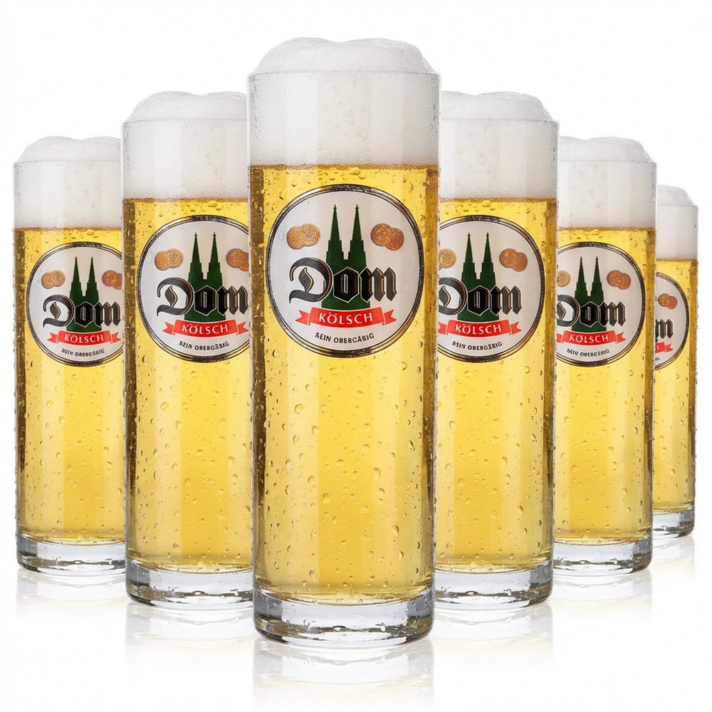 12x Dom Bier Glas 0,2l Biergläser Kölschglas Stange weißes Logo Sahm