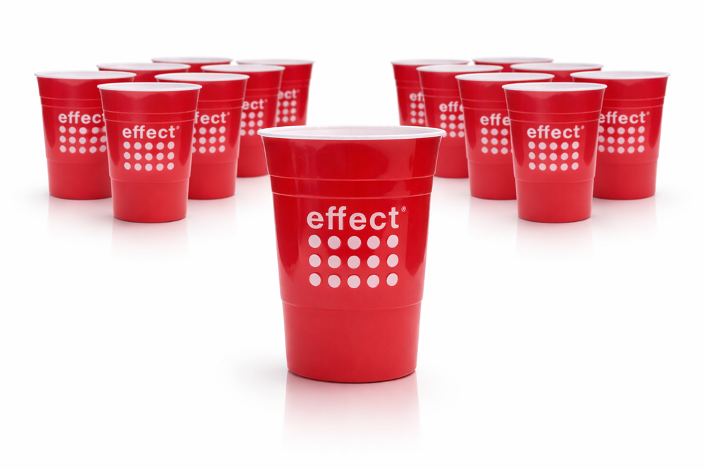 12x Effect Becher 0,3l Mehrweg Red Cup Plastik Gläser Beer Pong Glas Kunststoff