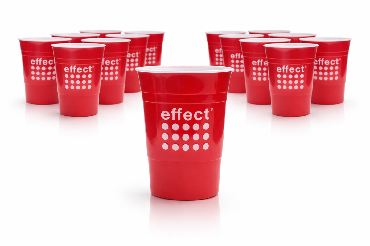 12x Effect Becher 0,3l Mehrweg Red Cup Plastik Gläser Beer Pong Glas Kunststoff