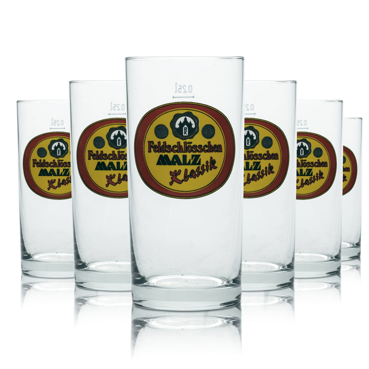 12x Feldschlösschen Glas 0,25l Willi Becher Stange Gläser Malz Bier Brauerei Bar