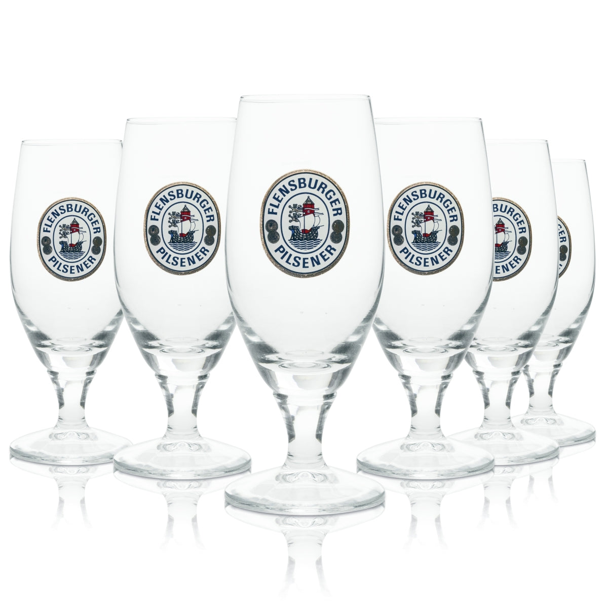 12x Flensburger Bier Glas Pokal Rolinck 200ml rastal
