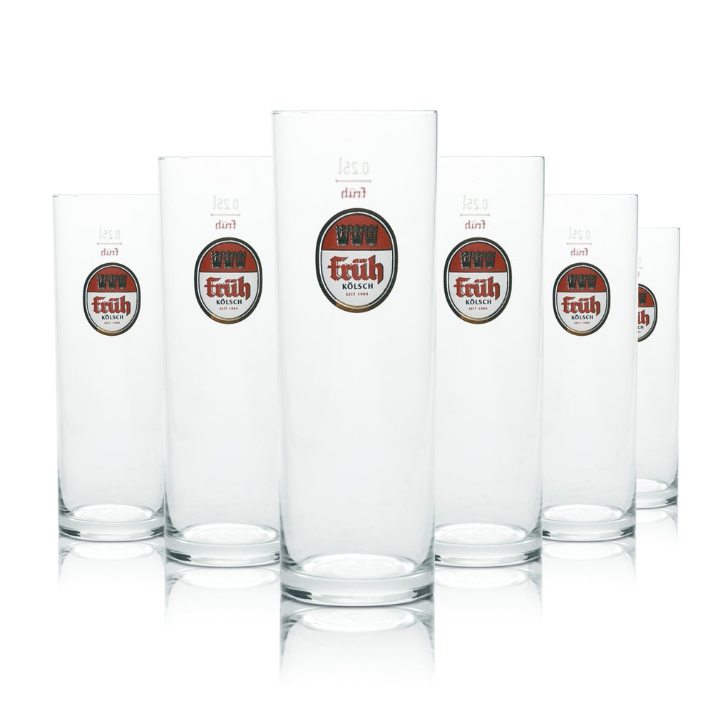 12x Früh Kölsch Glas 0,25l Kölsch Bier Stange Becher Gläser Brauerei Kneipe Bar