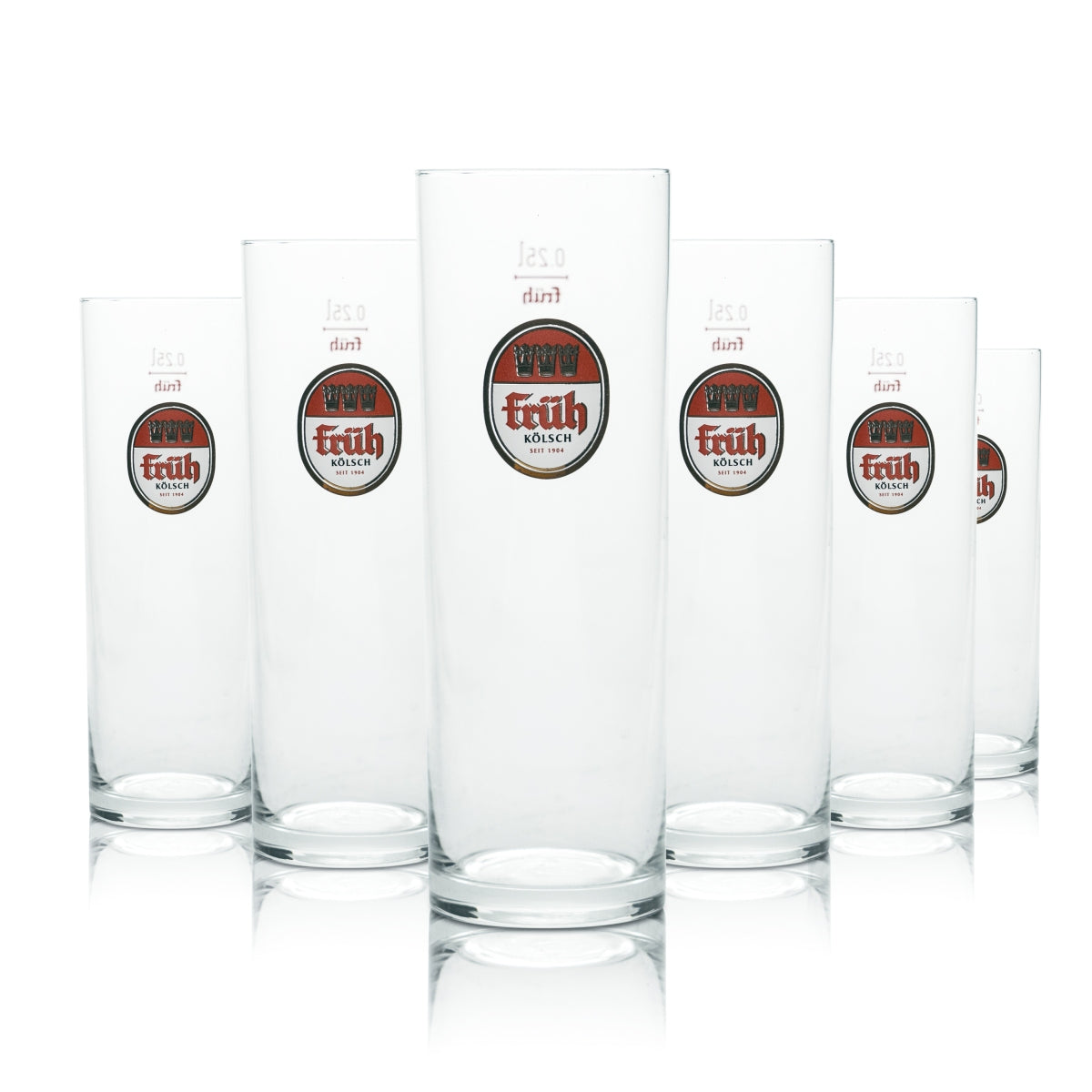 12x Früh Kölsch Glas 0,25l Kölsch Bier Stange Becher Gläser Brauerei Kneipe Bar