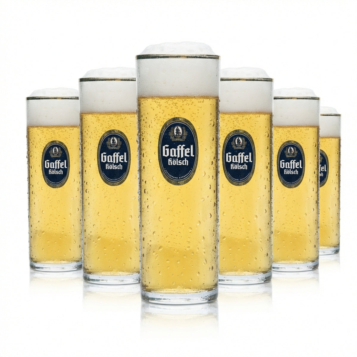 12x Gaffel Bier Glas Biergläser Kölschgläser 0,25l Kölsch-Stange Goldrand