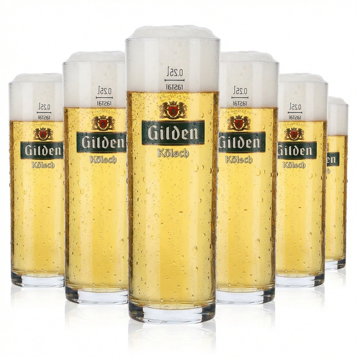 12x Gilden Kölsch Bier Glas 0,25l Becher/Stange Biergläser Kölschgläser