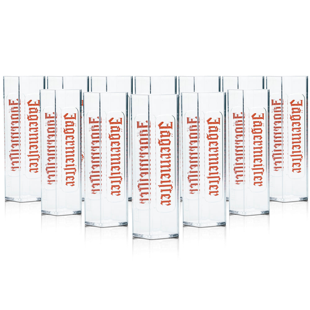 12x Jägermeister Shot Glas Tooter 2cl Kunststoff Kurze Stamper Gläser Gastro