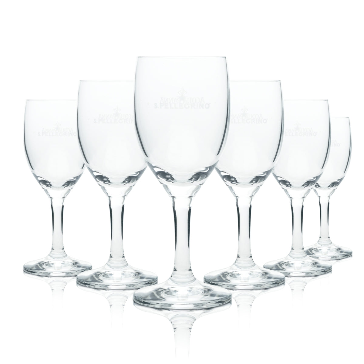 12x San Pellegrino Glas 0,22l Kelch Gläser Acqua Panna Mineral Wasser Sprudel