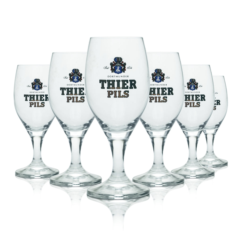 12x Thier Glas 0,2l Tulpe Pokal Pils Gläser Dortmund Brauerei Gastro Eiche