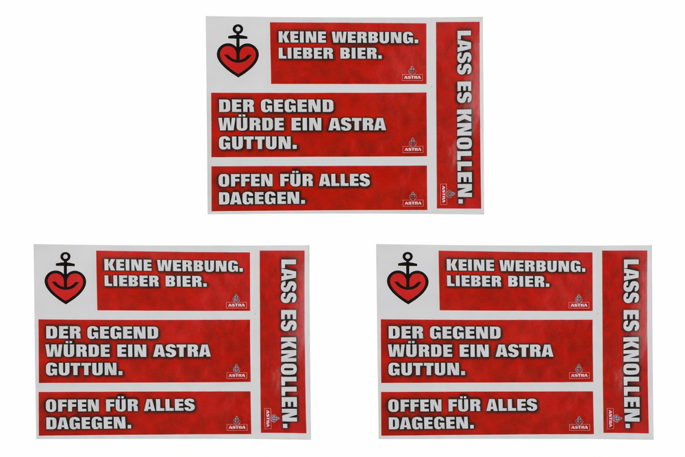15 x Astra Bier Aufkleber Sticker Kleber Hefter Herz Anker Hamburg, St. Pauli