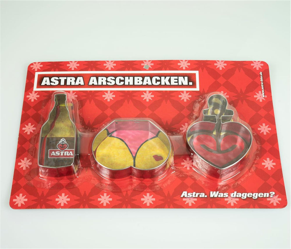 1x Astra Bier Keksausstecher Arschbacken 3er Set