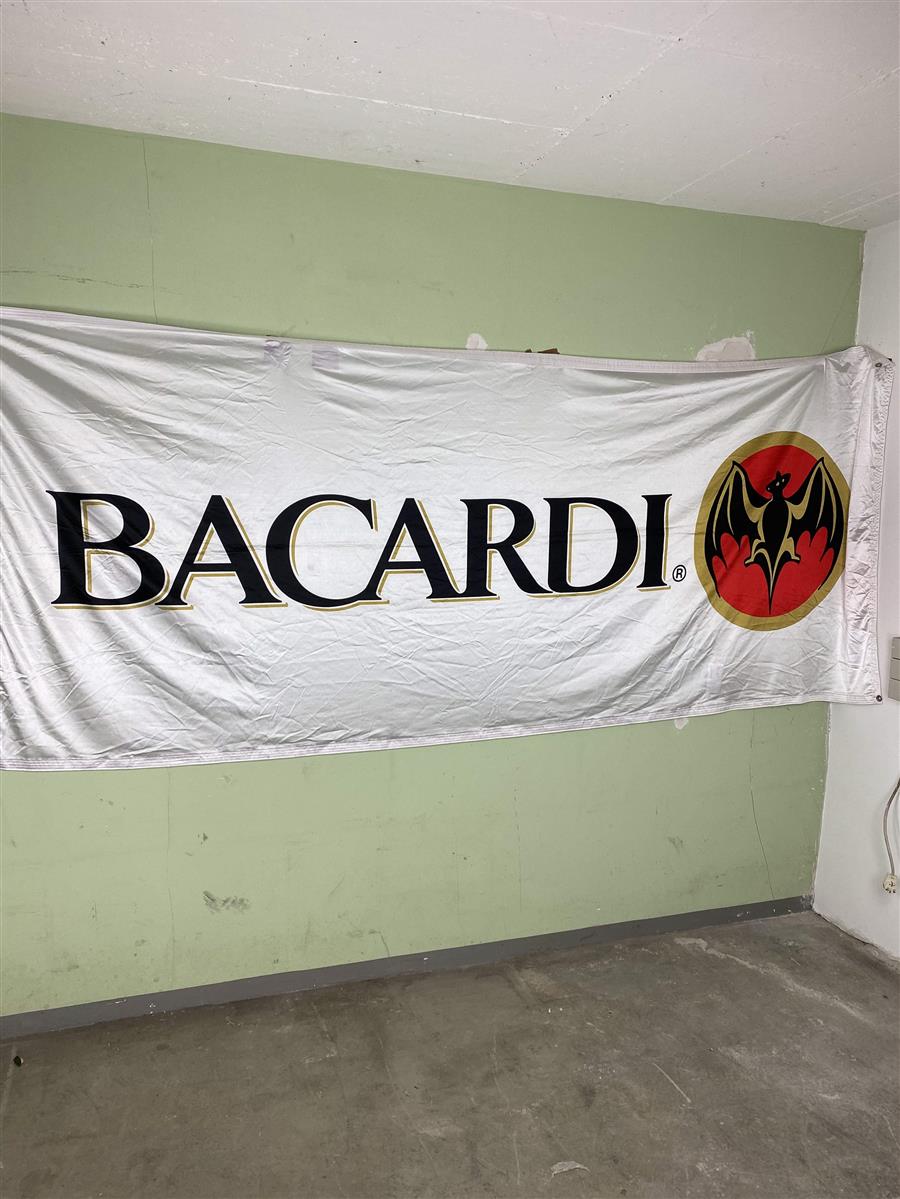 1x Bacardi Rum Fahne Weiß Schriftzug 310 x 125 – Ansicht 2