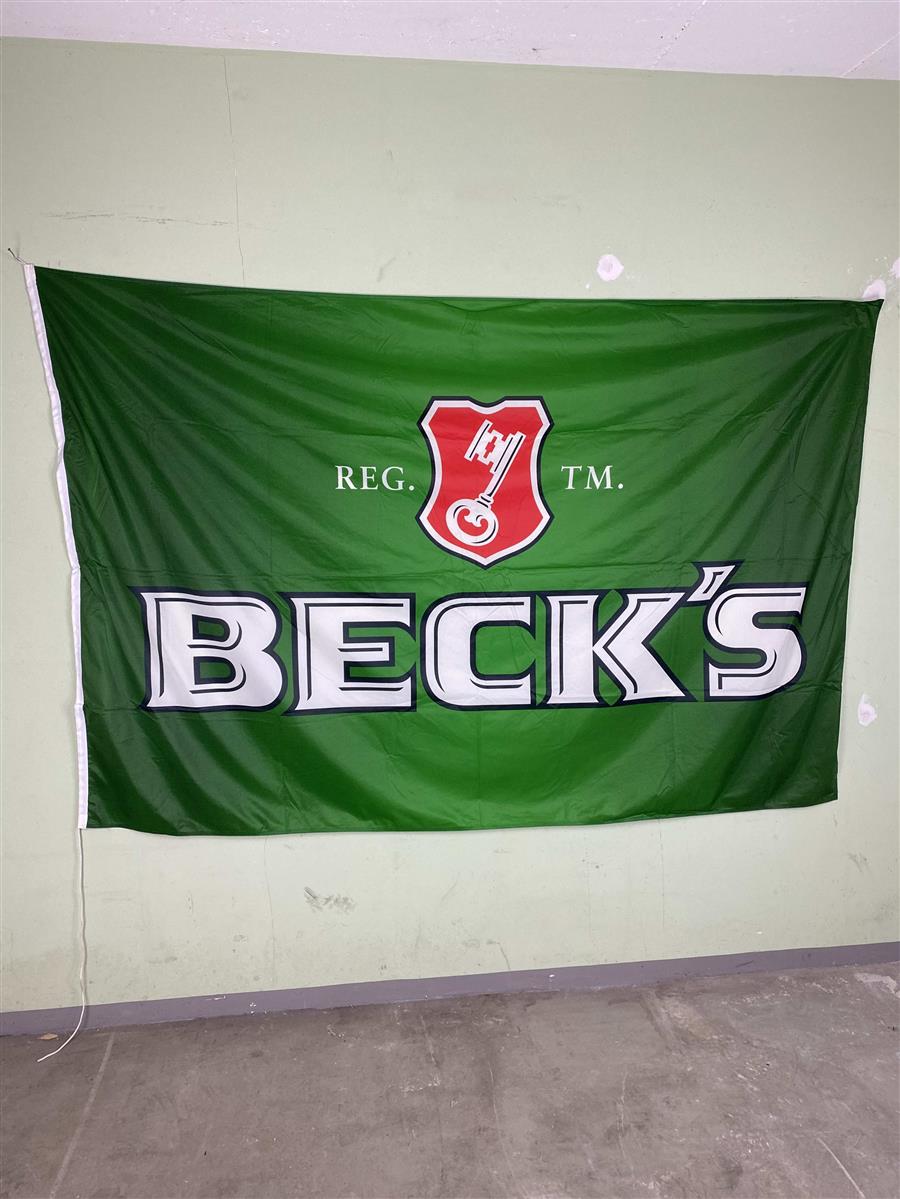 1x Becks Bier Fahne grün 220 x 140