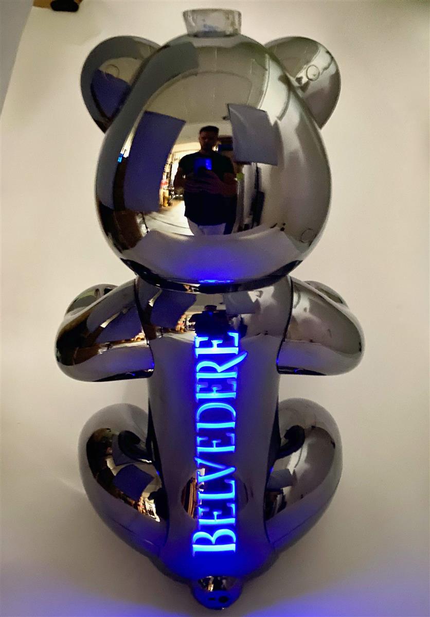 1x Belvedere Vodka Glorifier LED Bär Silber 3l – Ansicht 3