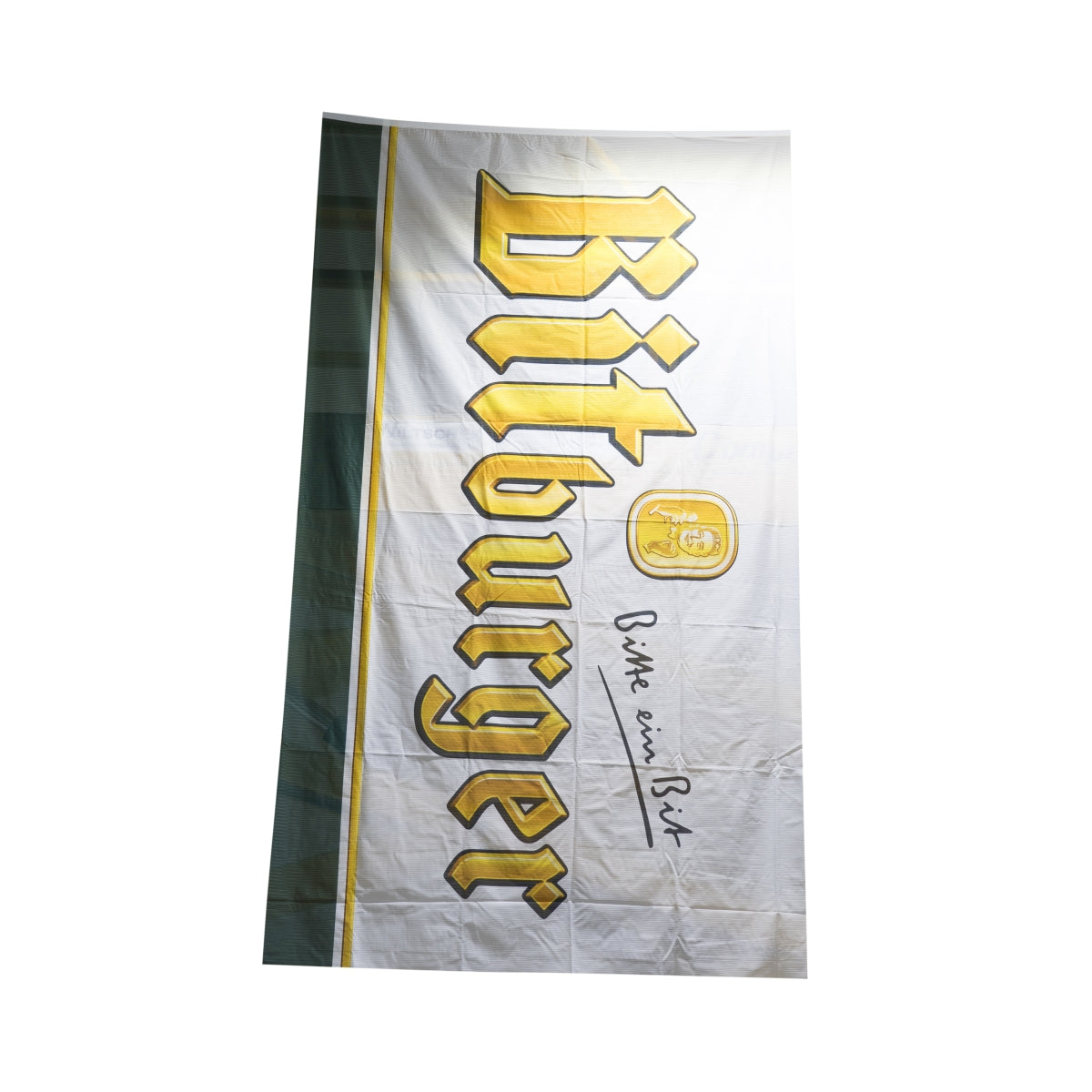 1x Bitburger Bier Fahne Logo Weiß Grün