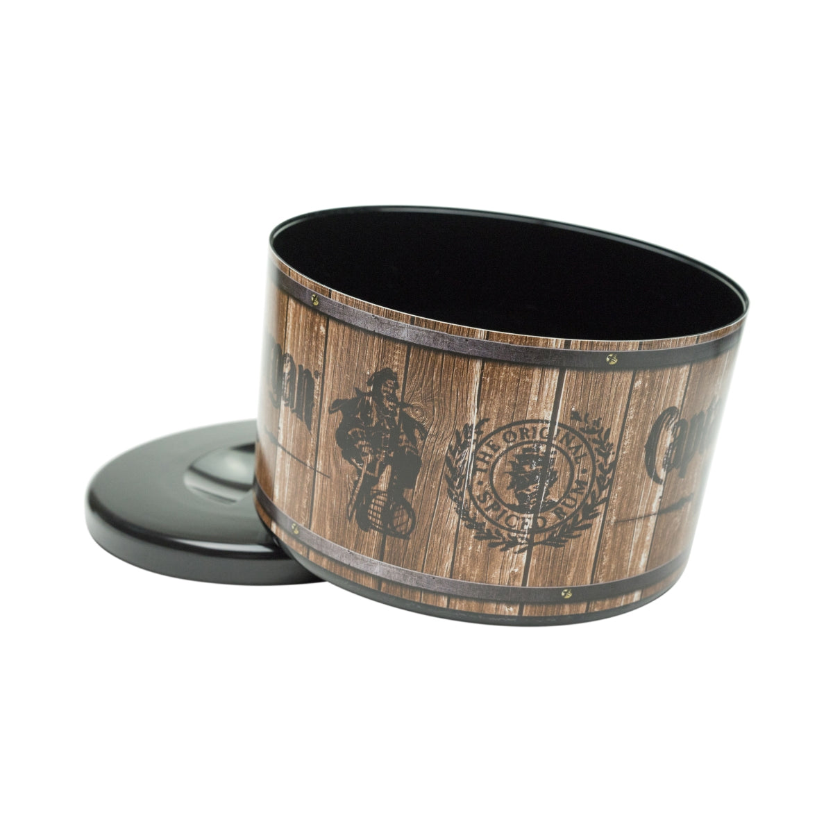 1x Captain Morgan Rum Kühler Eisbox schwarz/Holzfass-Optik – Ansicht 4