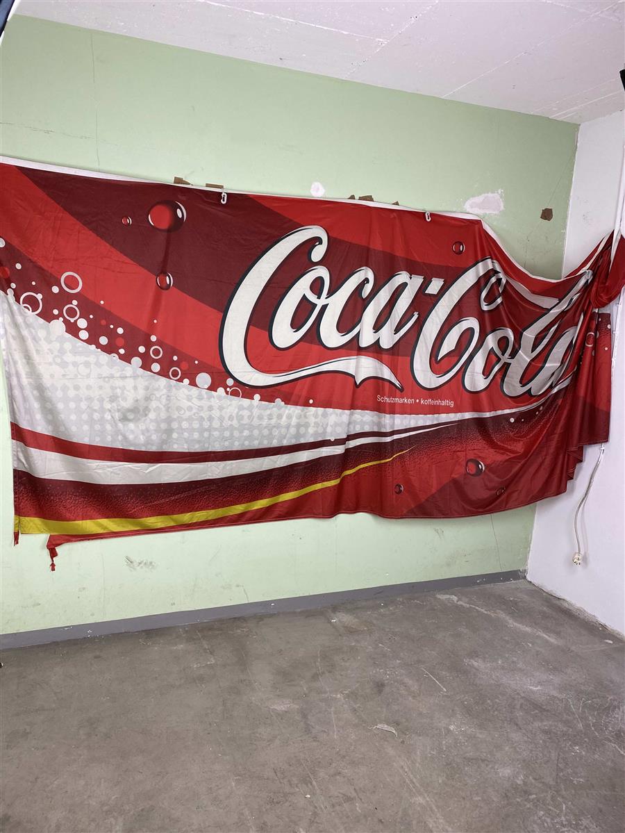 1x Coca Cola Softdrinks Fahne Banner 400x 150 Schriftzug