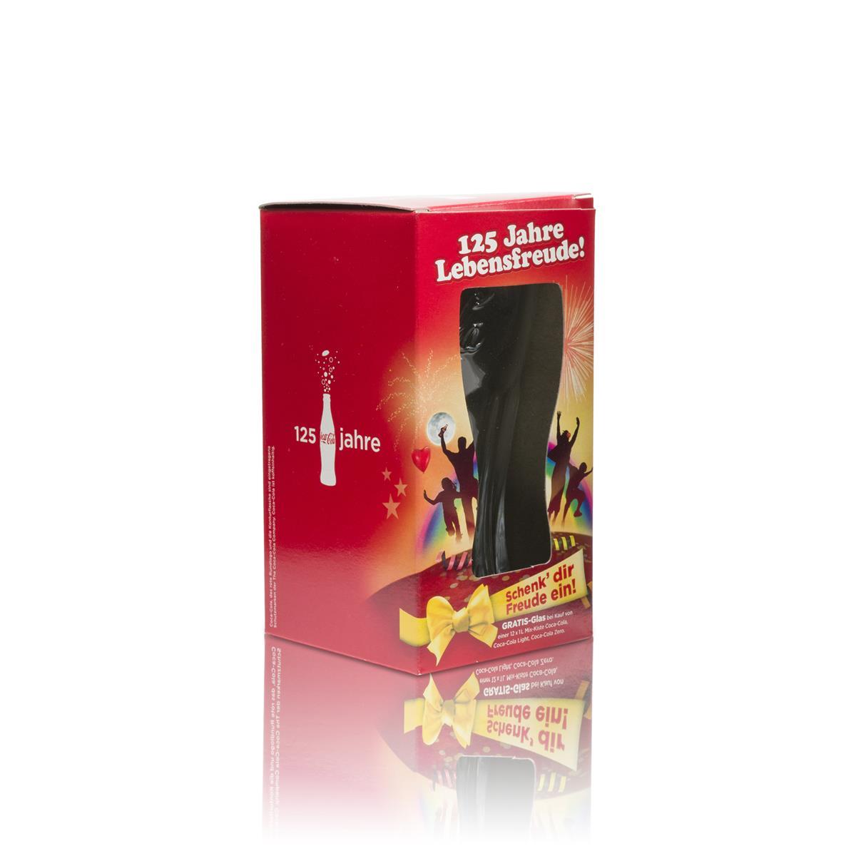 1x Coca Cola Softdrinks Glas 0,3l Relief Geschenkverpackung – Ansicht 2