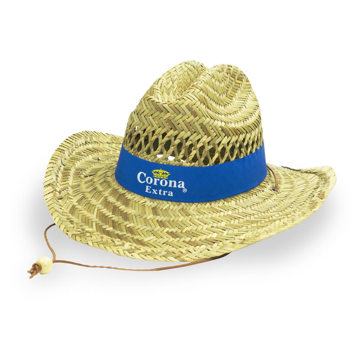 1x Corona Bier Strohhut natur blaues Band – Ansicht 3