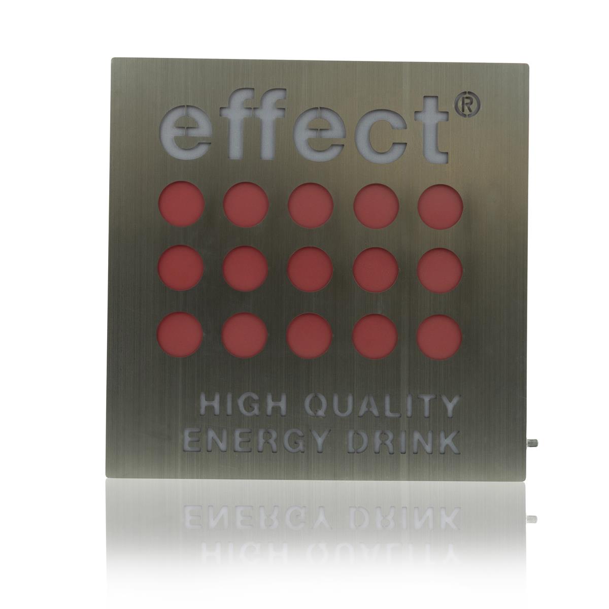 1x Effect Energy Leuchtreklame 4eckig silber rot 30 x 30 – Ansicht 2