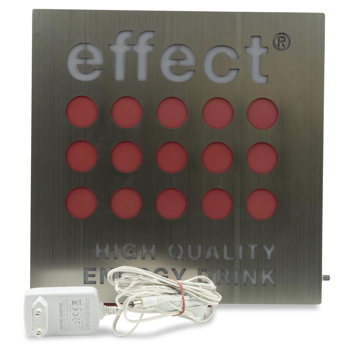 1x Effect Energy Leuchtreklame 4eckig silber rot 30 x 30 – Ansicht 4