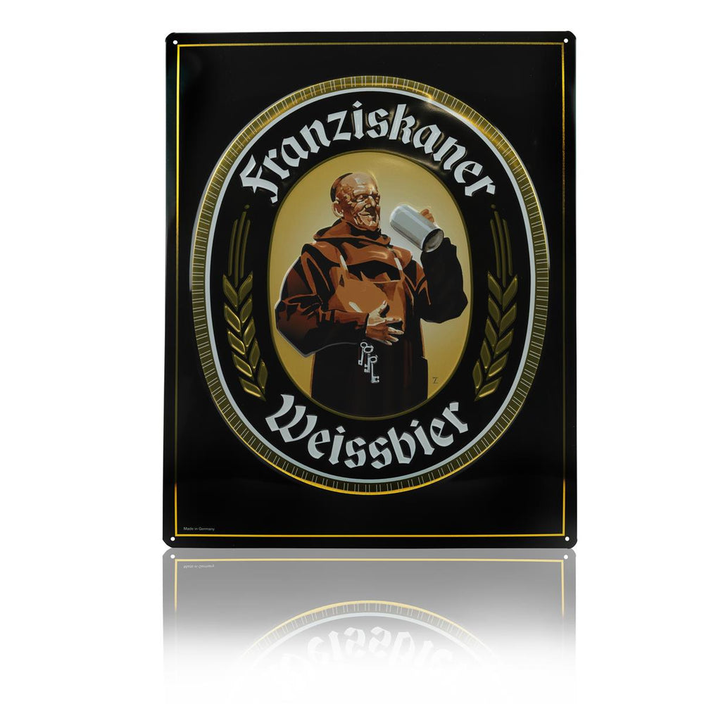 1x Franziskaner Bier Blechschild Emaille groß 40x50