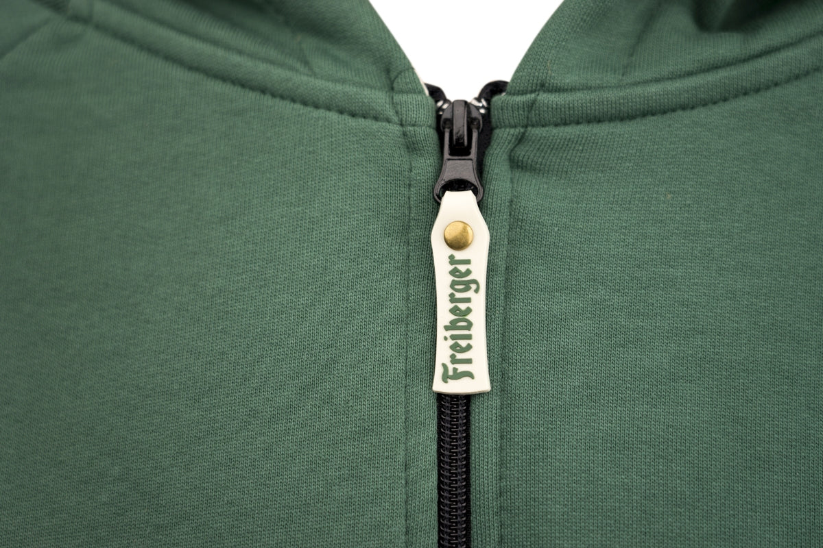 1x Freiberger Bier Hoodie Kapuzen-Sweatjacke grün Gr. XXL – Ansicht 4