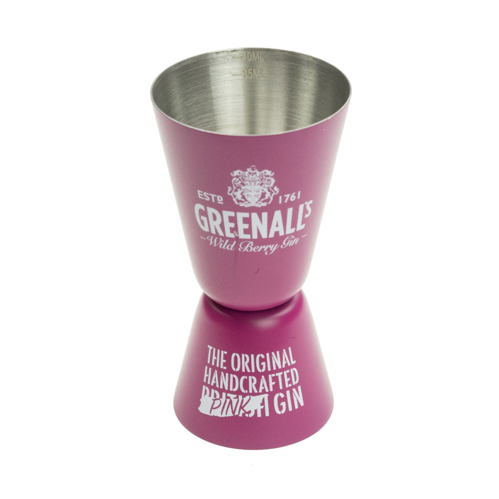 1x Greenalls Gin Messbecher Jigger pink 2/4cl