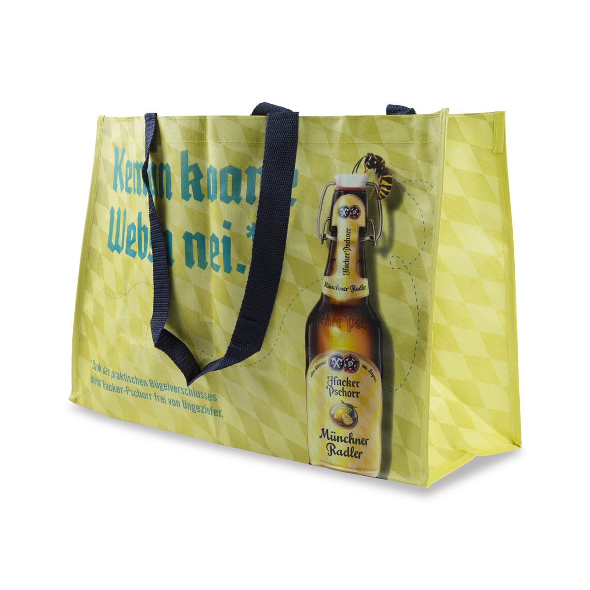 1x Hacker Pschorr Bier Tasche Einkaufstüte gelb – Ansicht 3