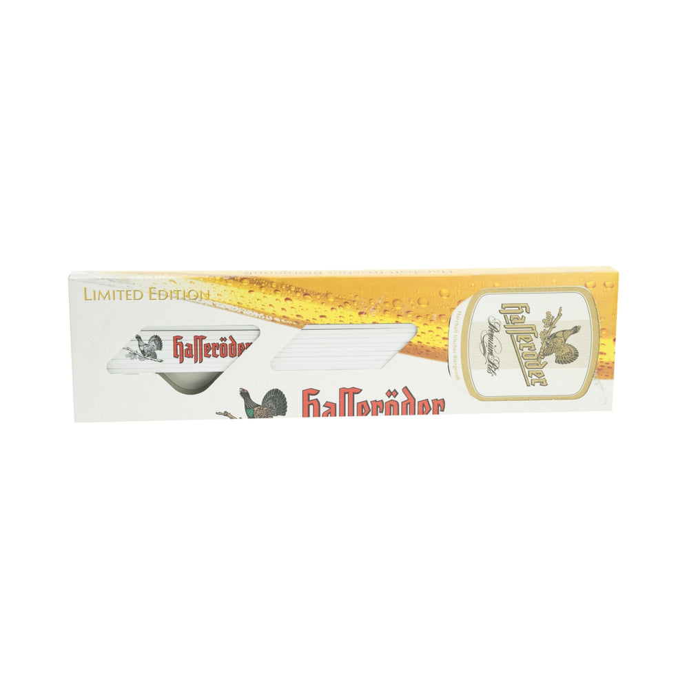 1x Hasseröder Bier Meterstab inkl Bierdeckel
