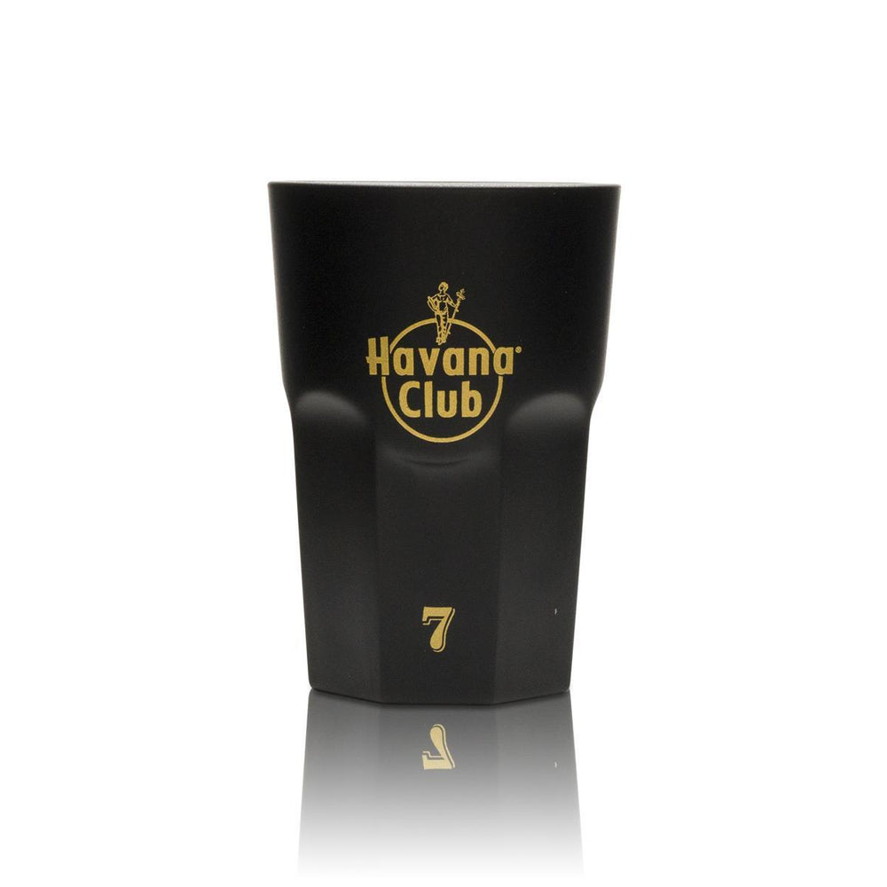 1x Havana Rum Glas Longdrink schwarz gold 7 Anos