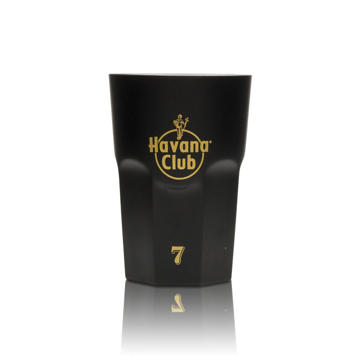 1x Havana Rum Glas Longdrink schwarz gold 7 Anos