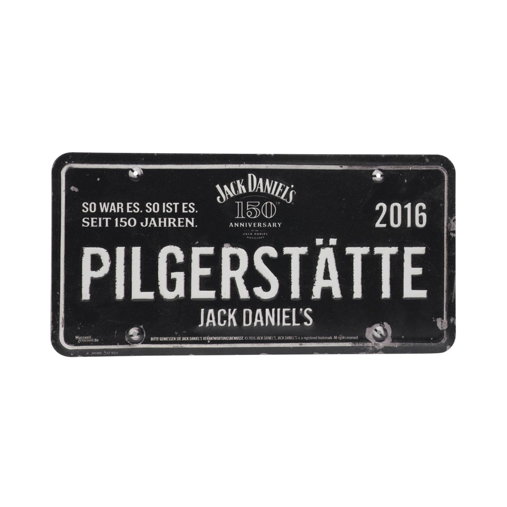 1x Jack Daniels Rum Blechschild Pilgerstätte 2016 30,5x15