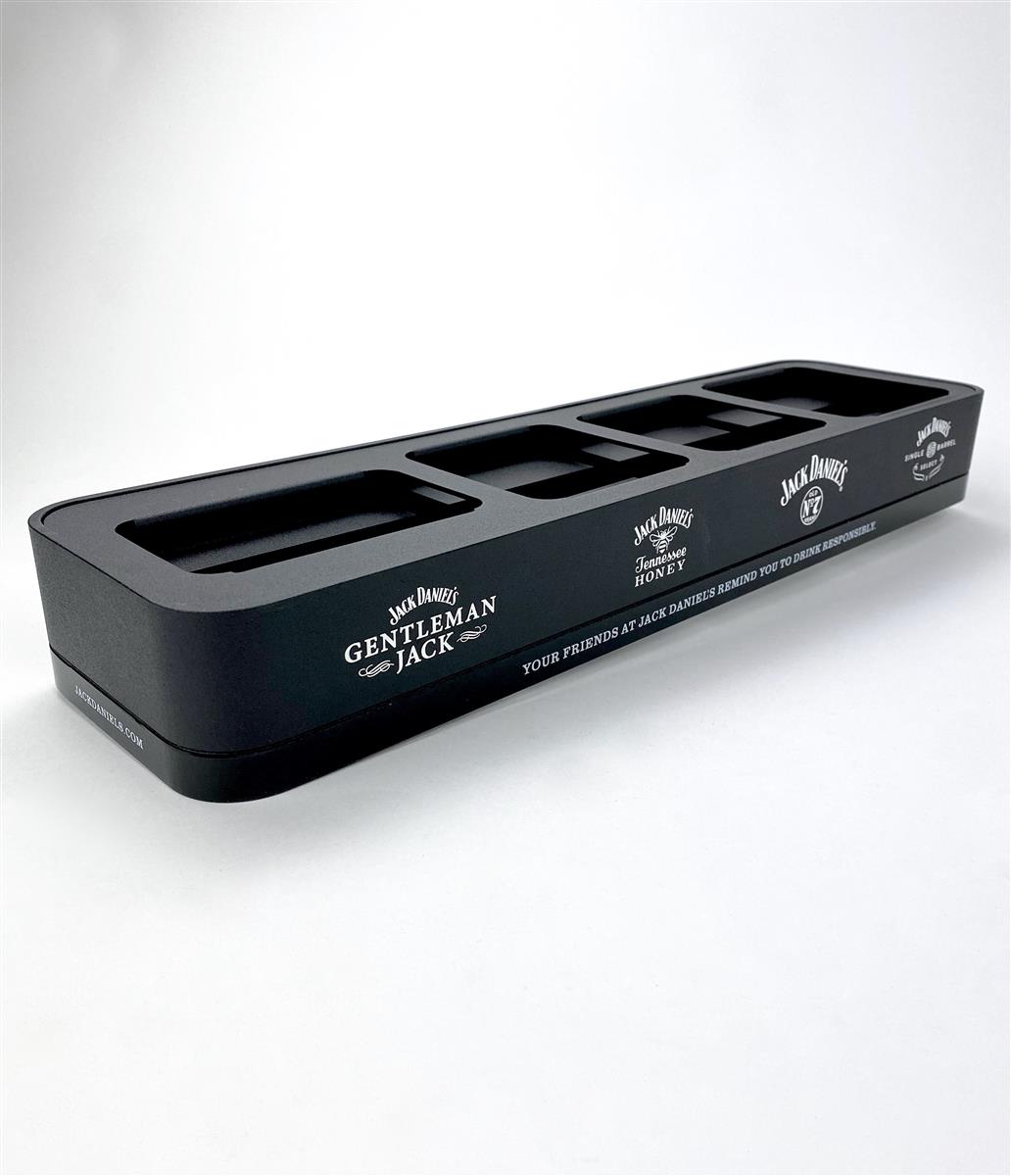 1x Jack Daniels Whiskey Glorifier Metall 4 Flaschen schwarz