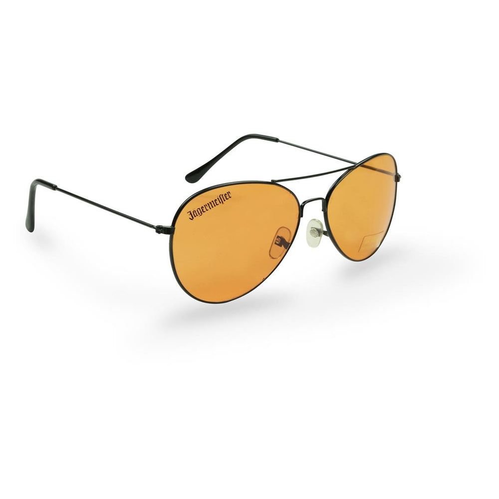 1x Jägermeister Likör Sonnenbrille Retro orange Fliegerbrille