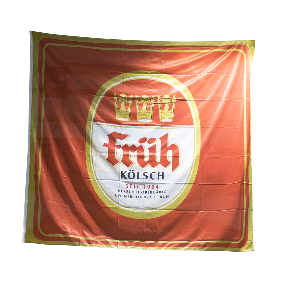 1x Kölsch Bier Fahne früh rot Gold banderole