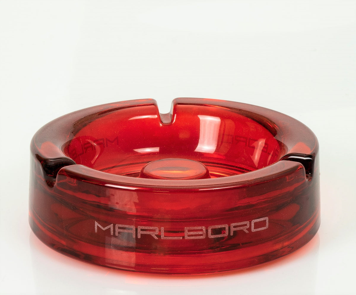 1x Marlboro Zigaretten Aschenbecher rot Glas