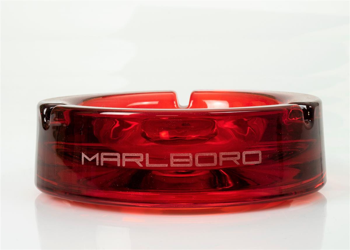 1x Marlboro Zigaretten Aschenbecher rot Glas – Ansicht 3