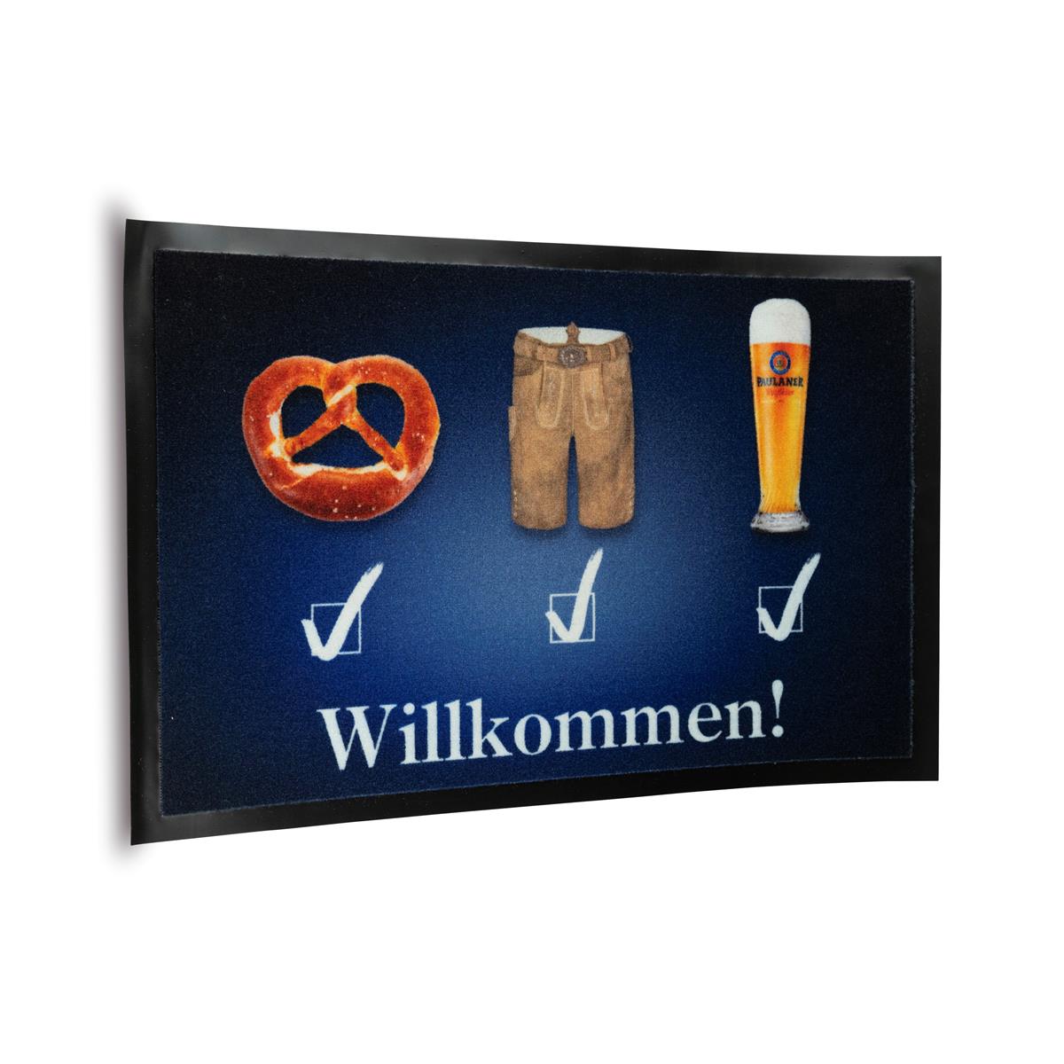 1x Paulaner Bier Fußabstreifer Willkommen 80x50