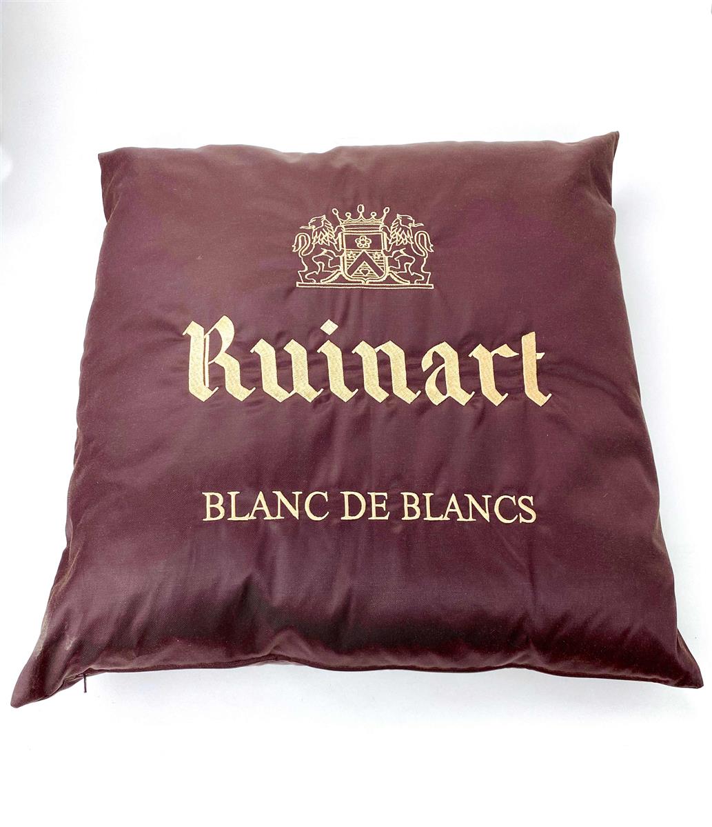 1x Ruinart Champagner Kissen Xl braun bestickt 50 x 50