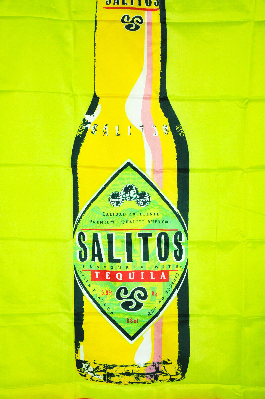 1x Salitos Bier Fahne Banner mit Flasche neon grün 95 x 140 cm – Ansicht 2
