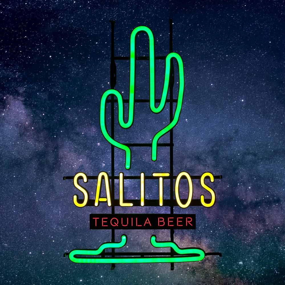 1x Salitos Bier LED Schild Neon Kaktus 46,5 x 73 x9