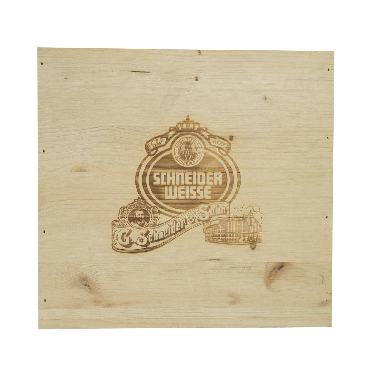 1x Schneider Weisse Bier Holzkiste Logo einbrannt – Ansicht 2