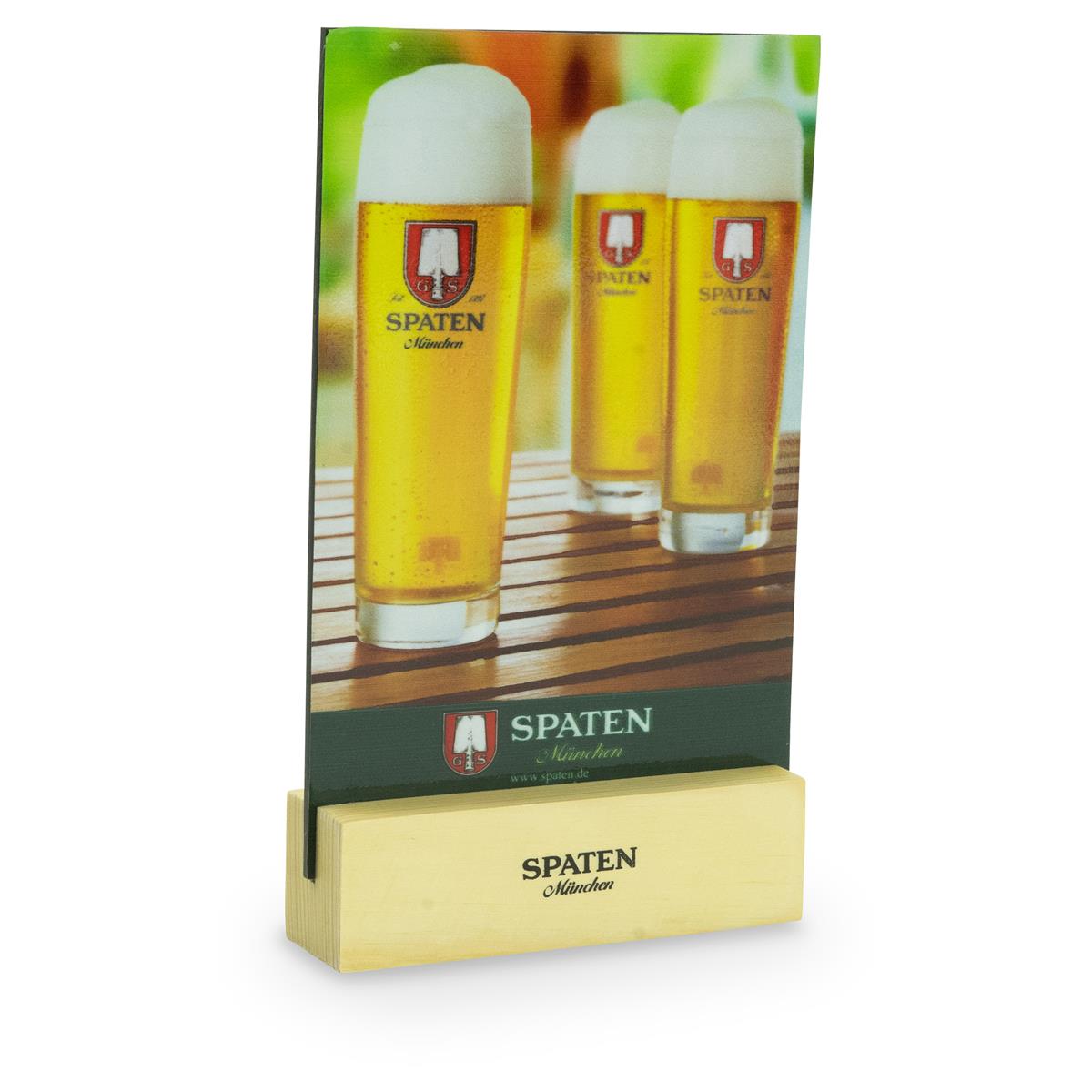 1x Spaten Bier Tischaufsteller klein Kreidetafel – Ansicht 2