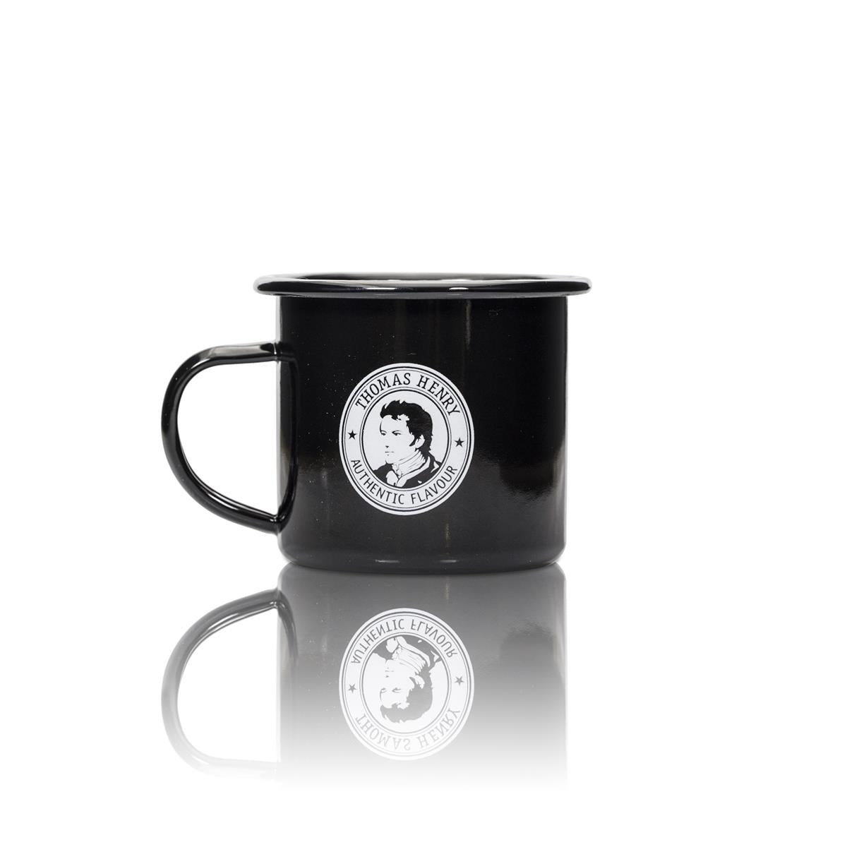 1x Thomas Henry Mixer Glas Metall Tasse schwarz Becher