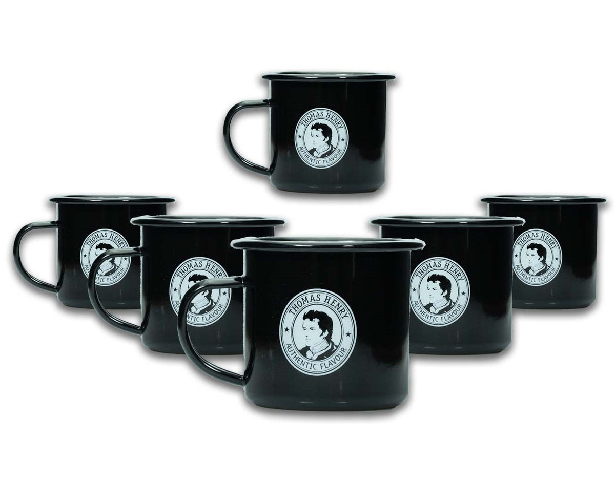 1x Thomas Henry Mixer Glas Metall Tasse schwarz Becher – Ansicht 2