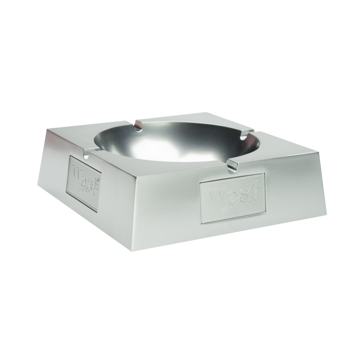 1x West Zigaretten Aschenbecher Silber 14x14