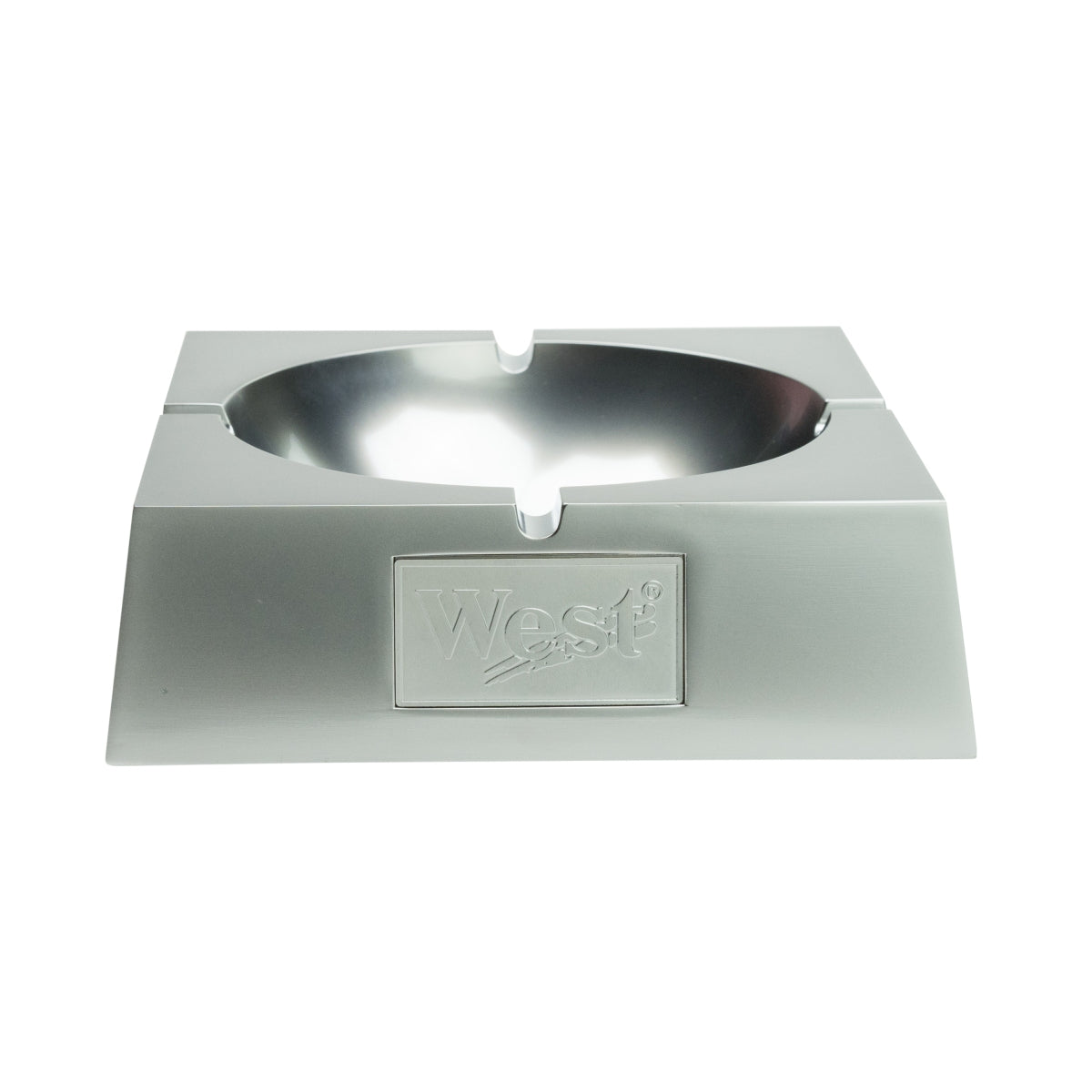 1x West Zigaretten Aschenbecher Silber 14x14 – Ansicht 2