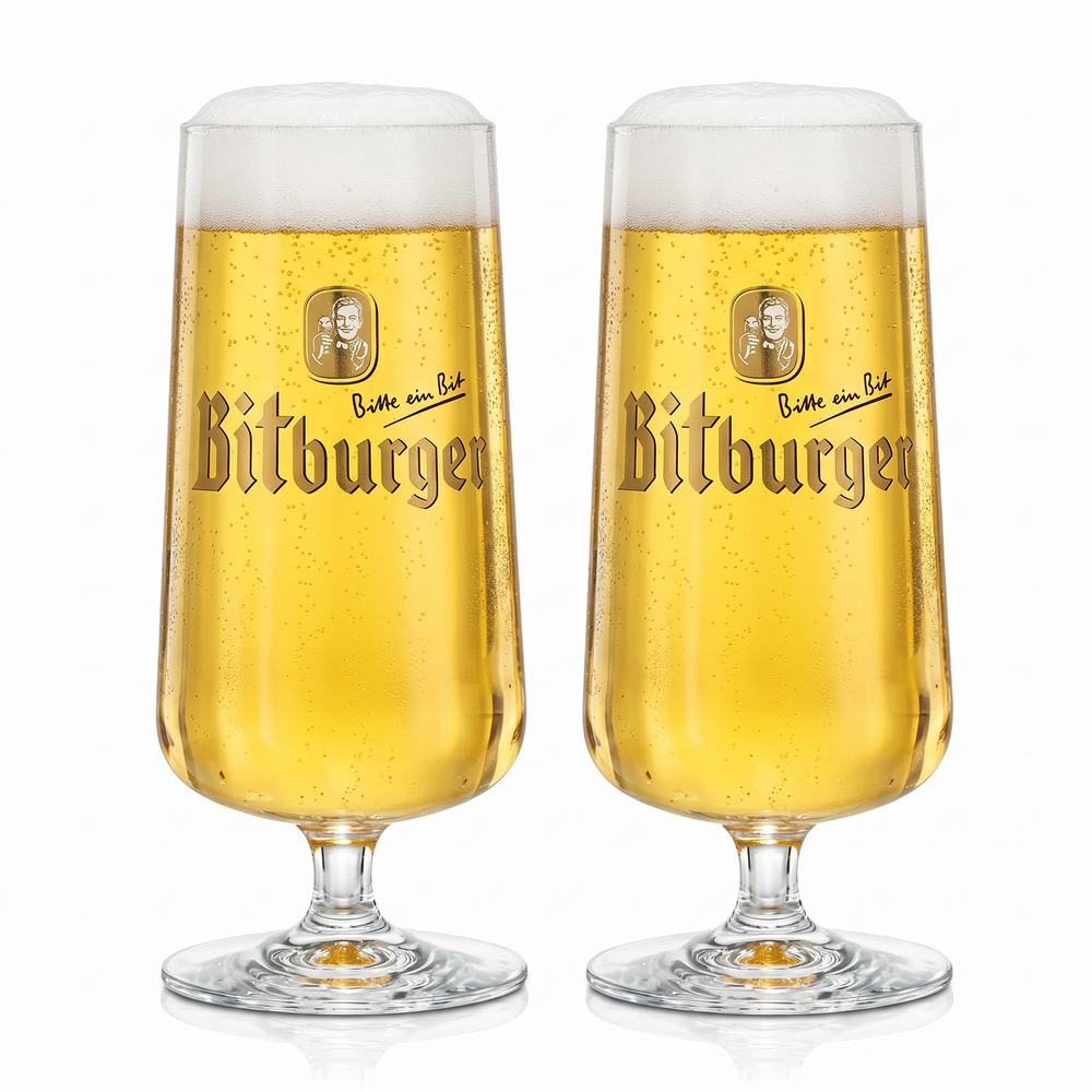 2 Bitburger Bier Glas 0,3l Pokal Rastal neu